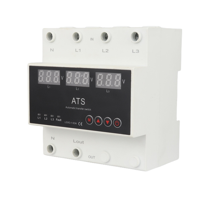 Automatic Transfer Switch, Three-way Conversion Power Supply, 3 Display ATS Over/undervoltage and Overcurrent Protector