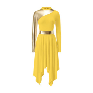 Vestido de <span class=keywords><strong>Ballet</strong></span> de Manga Larga para Danza Latina, <span class=keywords><strong>Ropa</strong></span> de Actuación, Vestuario para Danza Litúrgica, de Alabanza y Lírica - Product Image 3