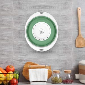 Bassin filtrant pliable en silicone, panier filtrant pliable en plastique pour le nettoyage des fruits et légumes - Product Image 6