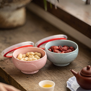 Bol de conservation des aliments en céramique avec couvercle, hermétique, compatible micro-ondes, petit bol à soupe pour collations et fruits - Product Image 2