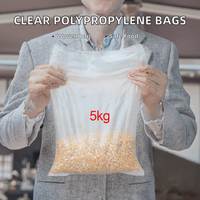 25kg 50kg 100kg Transparante Voedselveilige Polypropyleen Zakken, Doorzichtige PP Geweven Zakken, Offsetdruk voor Rijst, Granen, Bonen, Aardappelen