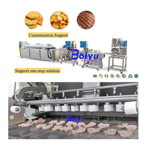 Baiyu Full-Automatic Production Line for Chicken Nuggets and Burgers Starch Making Machine for Meat Processing