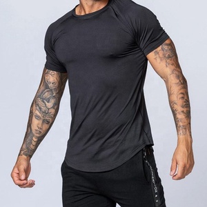 Abbigliamento sportivo personalizzato da allenamento ad asciugatura rapida abbigliamento sportivo con orlo curvo T-shirt da ginnastica in bambù anti-umidità T-shirt da uomo - Product Image 3