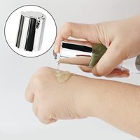 Bouteille de pompe sans air de luxe cosmétique pour lotion sérum 10ml 20ml 30ml 50ml bouteille de pompe en aluminium argent bouteilles cosmétiques sans air