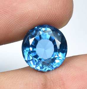 100% naturel aigue-marine taille libre rond Flatback Cabochon fournisseur en gros prix d'usine du fabricant et exportateur indien - Product Image 3