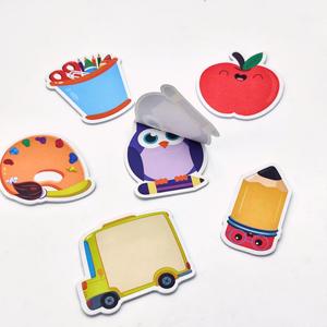 Blocs-notes créatifs autocollants découpés en forme de dessins animés (Couleurs variées) – Notes adhésives Hibou et Pomme pour le bureau et l'école - Product Image 4