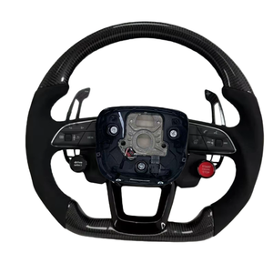 Volant de voiture sport en fibre de carbone pour <span class=keywords><strong>Audi</strong></span> A1 A3 A4 B9 A5 A6 A7 C7 <span class=keywords><strong>Q5</strong></span> S5 Q5L avec cuir perforé, confort et style améliorés - Product Image 6
