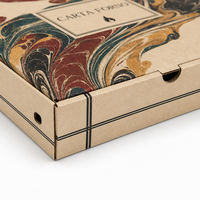 Cajas de Pizza de Cartón Kraft Impresas con Lámina Dorada UV Mate Biodegradable Personalizadas para Comida Rápida para Llevar
