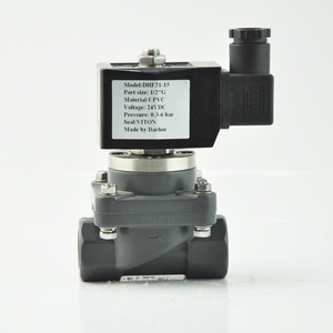 วาล์วโซลินอยด์พีวีซีพลาสติก UPVC ขนาด 1/2 นิ้ว 20 มม. <span class=keywords><strong>24VDC</strong></span> ป้องกันการกัดกร่อน ทนกรดอ่อนและด่าง DN15 - Product Image 3