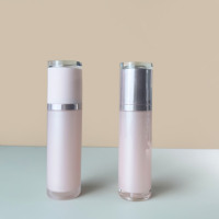Emballage cosmétique personnalisé pour soins de la peau, flacon de lotion luxueux sans air, 30 ml, rose, bouchon double couche, réutilisable, conteneur sous vide