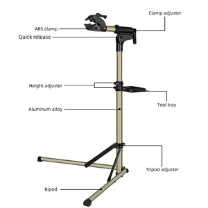 Support de réparation de vélo ROCKBROS, support de maintenance <span class=keywords><strong>pour</strong></span> vélo de route et <span class=keywords><strong>VTT</strong></span> avec <span class=keywords><strong>plateau</strong></span> à outils, réglable, pliable, support de travail <span class=keywords><strong>pour</strong></span> vélo, support de rangement - Product Image 4