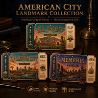1 ons 999 Tembaga Murni Koin Stempel Landmark Amerika High Relief dengan Lapisan UV Seperti Proof, Hadiah untuk Pelancong