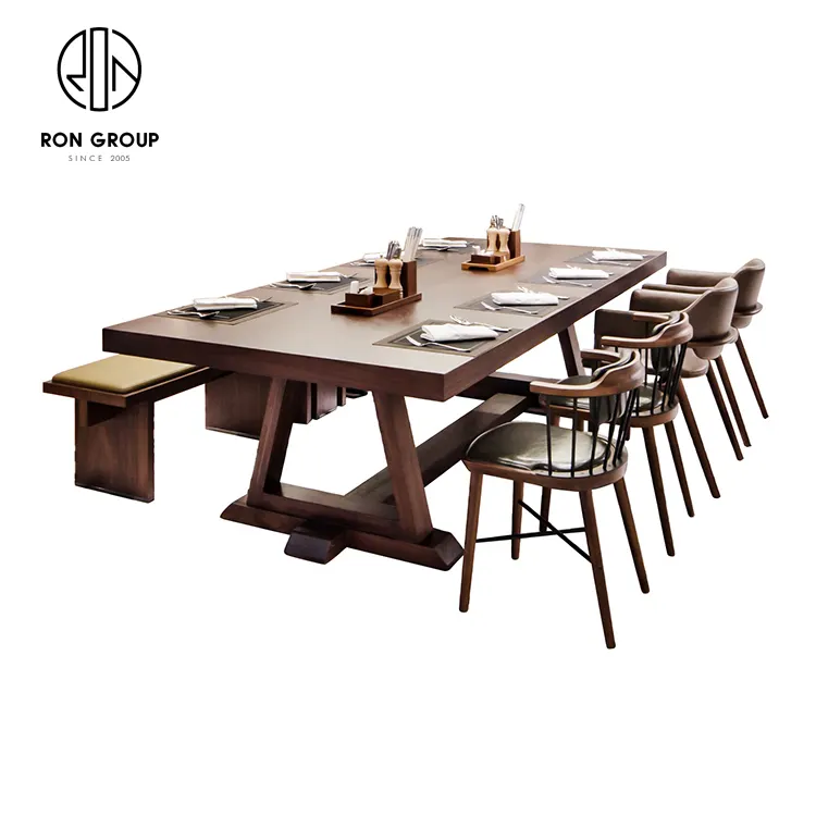 Modern Custom Hotel Club 3D Design Restaurant Furniture Leather Bench Sofa Booth Seating Wooden Restaurant Tables And Chairs