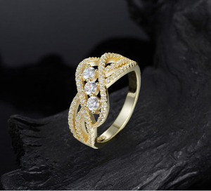 Anillo de Moissanita con Tres Piedras Entrelazadas, Plata de Ley S925, Anillo de Compromiso, Boda, Promesa, Joyería de Moda para Mujer, Regalo - Product Image 6