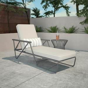 Meubles d'extérieur sur mesure, chaises longues de jardin modernes en métal de style platonique pour le bord de la piscine - Product Image 6