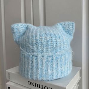 Nouveauté 2025 – Bonnet unisexe tricoté respirant et imperméable, chaud et épais, avec oreilles de chat mignonnes, idéal pour l'hiver et les voyages - Product Image 2