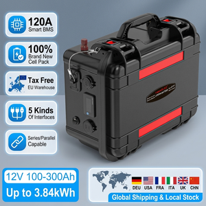 Station d'alimentation portable étanche Kunavaro 12V 100AH-300AH LiFePO4 avec support pour machines lourdes - Product Image 2