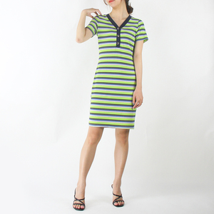 Yindian Simple manga corta con cuello en V con botones sexy <span class=keywords><strong>fiesta</strong></span> elegante <span class=keywords><strong>vestidos</strong></span> de las mujeres - Product Image 1