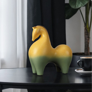 Ceramic Horse Figurine Modern Minimalist Abstract Animal Sculpture Home Decoration <b>Art</b> Piece - Product Image 3