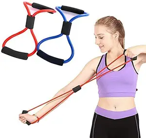 Latex Figure 8 Tensioner Fitness Beauty Back Training Yoga Elastic Band latex Figure Eight Ring Tension Rope Chest Expander