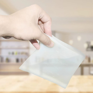 Sacs de conservation alimentaire en silicone rectangulaires semi-transparents avec fermeture éclair, sacs de congélation pour cuisine 1000g, origine Zhejiang - Product Image 5