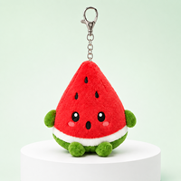 Porte-clés en peluche réaliste et mignon en forme de pastèque de 10 cm - Design adorable, rembourrage en coton PP doux, emballage personnalisé avec logo, unisexe