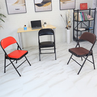 Chaise pliante de style moderne et minimaliste avec structure métallique pour conférence, bureau, formation, travail simple et mobilier d'extérieur