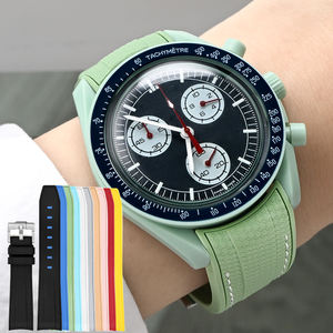 Meilleure Vente <span class=keywords><strong>Bracelet</strong></span> de Montre de 20 mm en Silicone Liquide Souple pour Plongée, Étanche, à Embout Incurvé, pour <span class=keywords><strong>MoonSwatch</strong></span> - Product Image 4