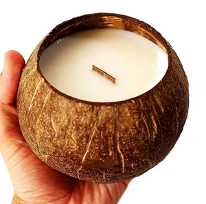 Vente en gros de bougies parfumées en coquille de noix de coco personnalisées parfum avancé en cire végétale huile essentielle encens maison Noël transfrontalier - Product Image 1
