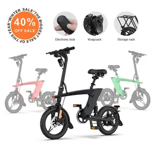 China stock 14 Inch Mini Folding Electric road Bicycle Foldable Electric e Bike 400W 48V battery Electric City eBike for adults