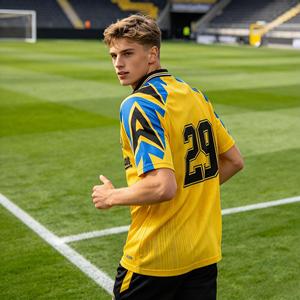 Camiseta de fútbol OEM personalizada con sublimación completa, cuello tejido, estampado completo, logotipo bordado en silicona personalizado para equipo deportivo - Product Image 5