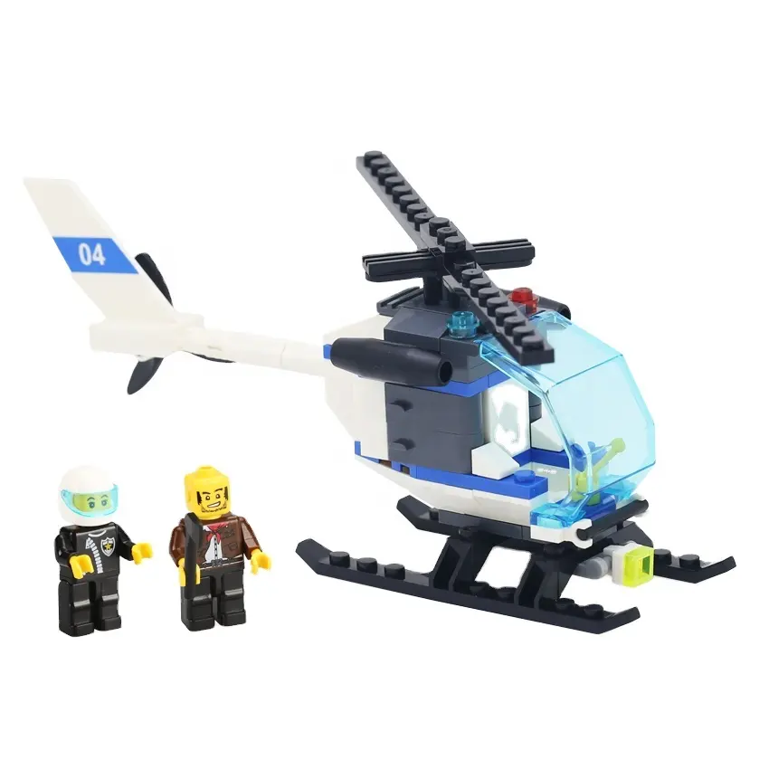 building block activity police helicopter aircraft toys for kids