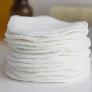 0 Waste 8cm Round Soft Reusable Face Cleansing Pads Chemical Free Safety Bamboo Cotton Make Up Wipes