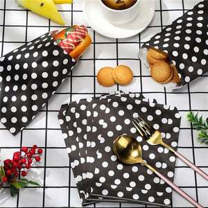 Polka Dot <b>Paper</b> Cookie <b>Bags</b> Black and <b>White</b> Candy Buffet <b>Bags</b> for Food Sandwich Packaging - Product Image 5
