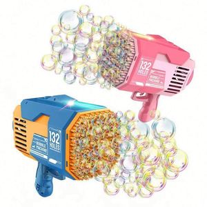 Nouveauté : Pistolet Gatling en plastique à 132 trous pour l'extérieur, avec lumières, jeu de bulles colorées pour enfants - Product Image 1