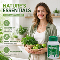Capsules de Moringa à Marque Blanche – Extrait de Poudre de Moringa en Capsules – Supplément Super Aliment Vert pour Soutenir le Métabolisme