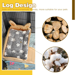 Personalizzabile in legno a forma di <span class=keywords><strong>coniglio</strong></span> Pet Cottage Habitat con scale e tappetino per piccoli animali domestici letto di cavia fabbrica diretta - Product Image 3