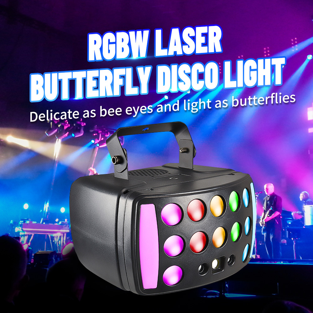 Intelligent Voice Controlled Racing Butterfly LED Stage Lights Atmosphere Light with Flash Laser Effect Wise Source