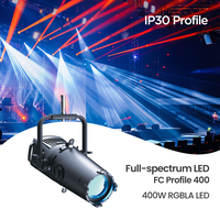 Projecteur de profil LED RGBLA 300W 400 CRI94 R9 2400-8500K CCT 6~50 Zoom DMX512 RDM pour théâtre, studio de cinéma et projecteur Gobo