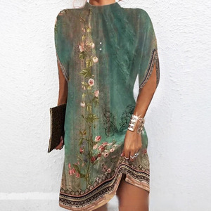 Nuevo <span class=keywords><strong>Vestido</strong></span> Holgado <span class=keywords><strong>de</strong></span> Moda para Mujer con Mangas Murciélago - Product Image 4