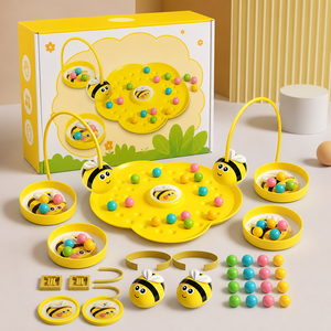Jeu de table magnétique 3D attrape-abeilles, jouet boule de <span class=keywords><strong>pollen</strong></span> à porter sur la tête, jeu de société <span class=keywords><strong>d</strong></span>'entraînement aux réflexes et à la coordination œil-main pour enfants - Product Image 4