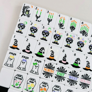 OEM ODM Luxury Halloween <strong>Hocus</strong> <strong>Pocus</strong> American Mahjong Set 160-Piece 2-Layer Engraved Acrylic Tiles for Seasonal Gatherings - Product Image 4