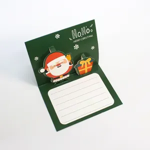 Kleine Weihnachts karte 3D Pop Up Mini Santa und Geschenke Grußkarten umwelt freundlich mit Note Umschlag Aufkleber Siegel Geschenk anhänger