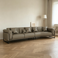 Ensemble canapé-lit en cuir véritable, style décontracté moderne, design carré, écologique et durable pour cinéma maison, loisirs et divertissement
