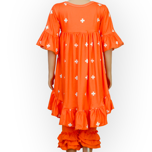 Robe pour filles style hip-hop à manches longues et volants, personnalisable par impression numérique, vente en gros de vêtements pour bébés - Product Image 6