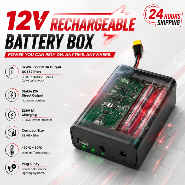 Wintai 12V  Rechargeable Battery Pack 18650 Lithium Battery 3 Cells Protection Circuit DC Port 3P Connector Free Lead Wires LB