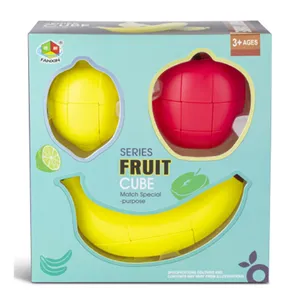 Quebra-cabeças de frutas, brinquedos educativos, cubo, limão, apple banana, brinquedos de plástico