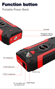 Batterie au lithium 12V 29800mah, bloc d'alimentation, chargeur, pompe à air portable <span class=keywords><strong>pour</strong></span> pneus de voiture, démarreur de saut, lumière LED <span class=keywords><strong>pour</strong></span> moto - Product Image 4