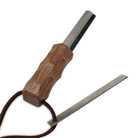 Tige Farrow en magnésium de 12mm poignée ergonomique en bois HSS Striker Feuerstahl fireestel Fire Starter avec bracelet en cuir
