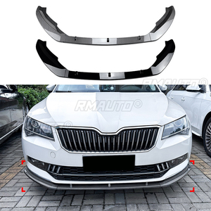 Kit Carrosserie Complet Noir Brillant : Lame de Pare-chocs Avant, Spoiler, Diffuseur et Protection pour Skoda Superb B8 2016 2017 2018 - Modification Extérieure - Product Image 1